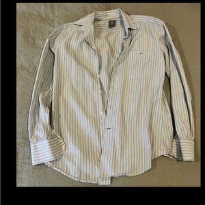 Men’s Lacoste pinstripe blue button down